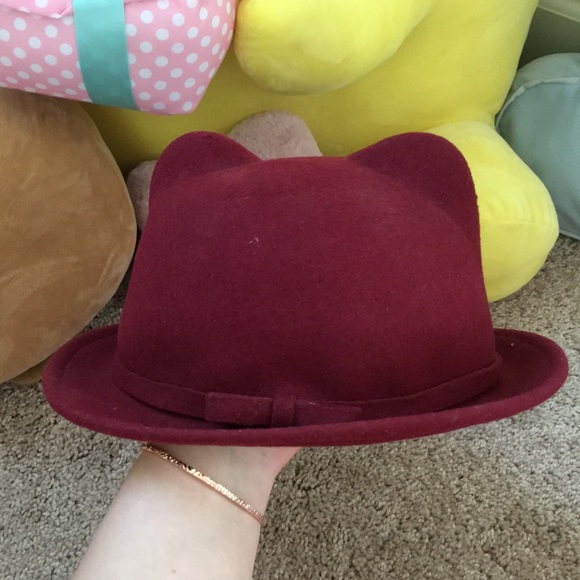 Accessories Burgundy Cat Ear Hat Poshmark
